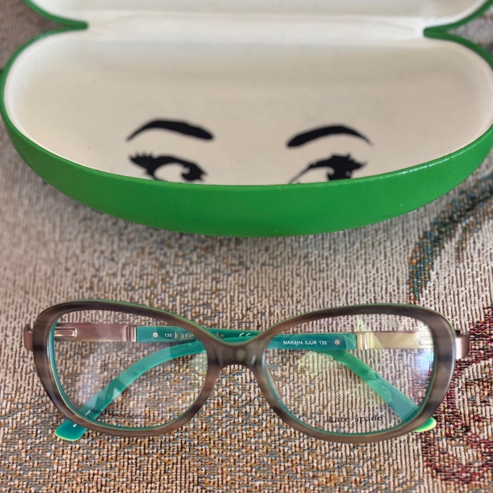NEW Kate Spade Eyeglasses Marsha OJUR Brown/Green B-shape frame 135